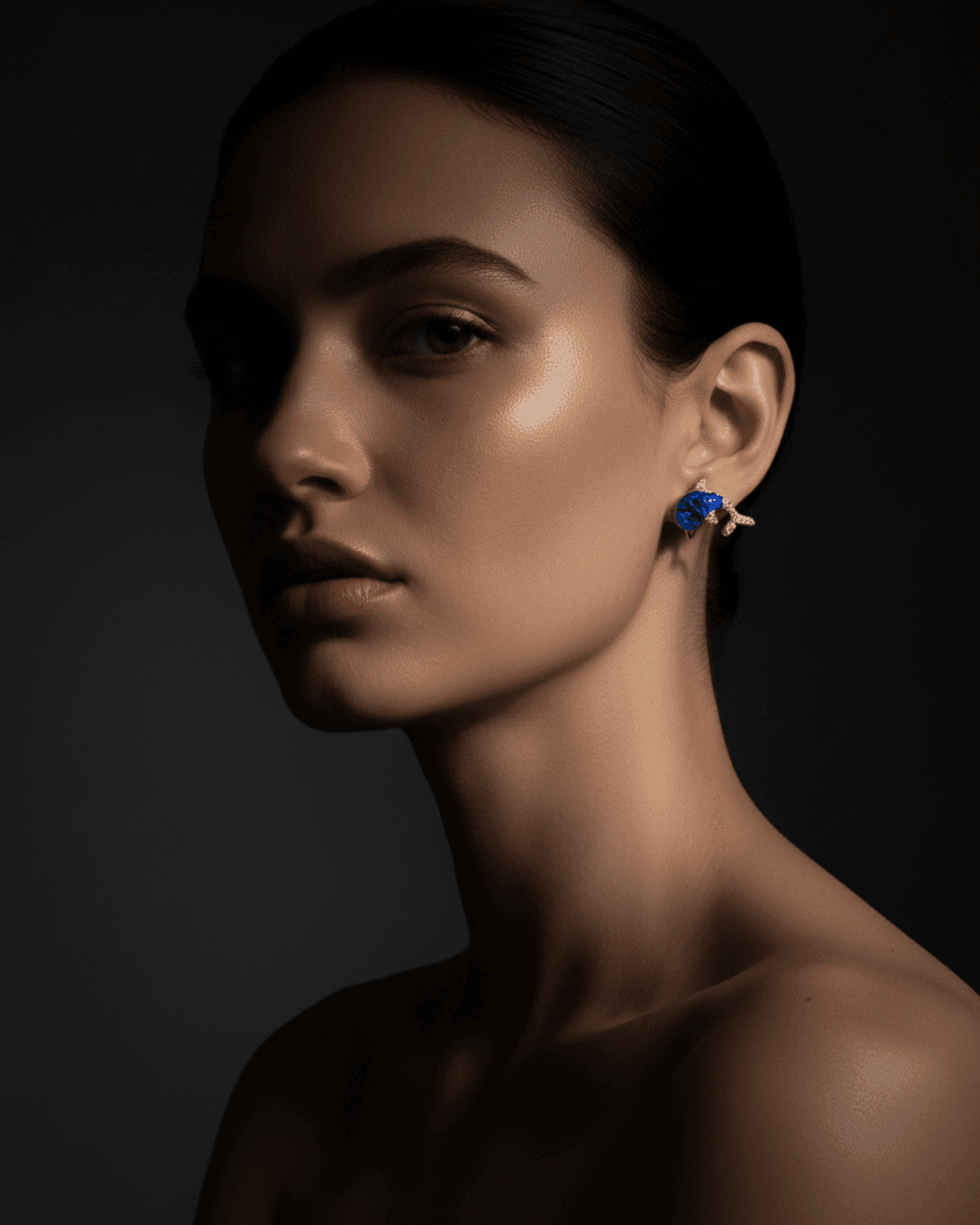925 sterling silver 925 Silver Indigo Delphic Women's Studs view 3 India