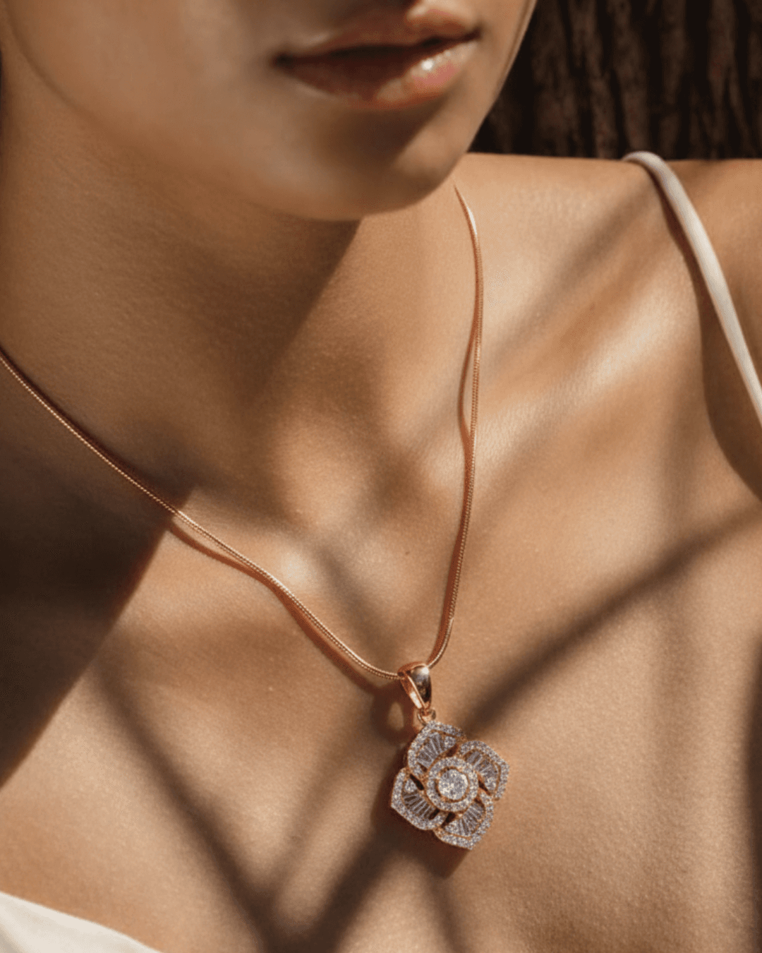925 sterling silver 925 Silver Vera (Rose Gold) Women's Pendant Chain view 3 India